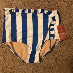 Kortni Jeane Cascade bottoms in blue stripes